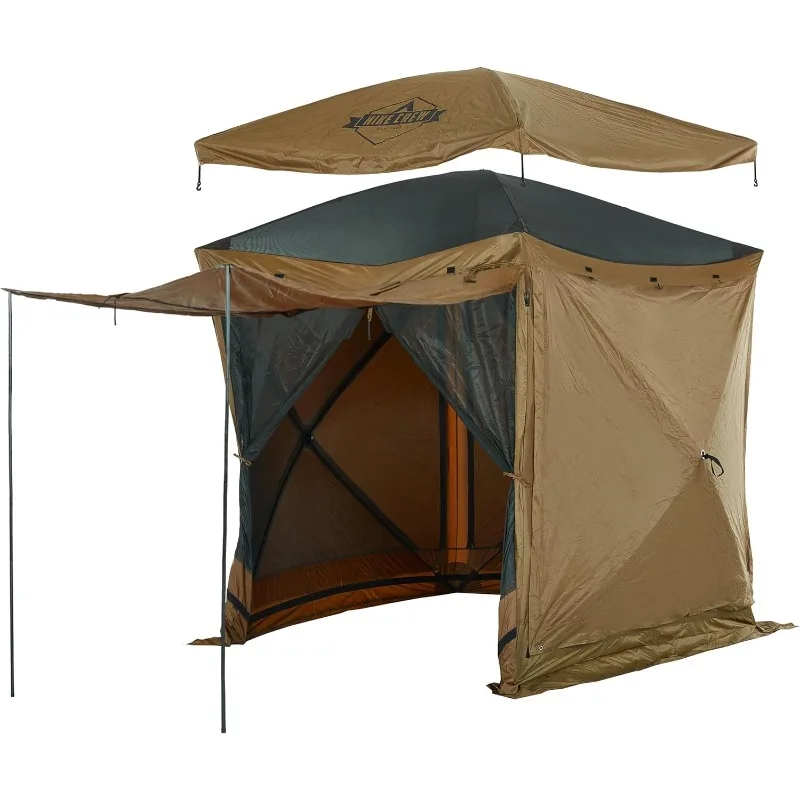 

Hike Crew 6.5’ x 6.5’ Screened Roof Pop-Up Gazebo Screen Tent | 4-Sided Outdoor Canopy Shelter w/Roof Cover,