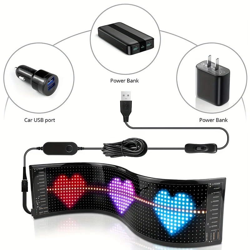 Demon LED Eyes For Car Truck Windshield LED Eyes Programmable Flexible LED Sign Screen Window Animated LED Light Eyes For Cars 6