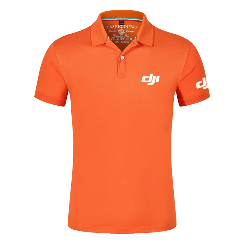 2024 Harajuku Dji Professional Pilot Drone New Summer Polo Shirt Men High Quality Short Sleeve Business Comfortable Casual Tops