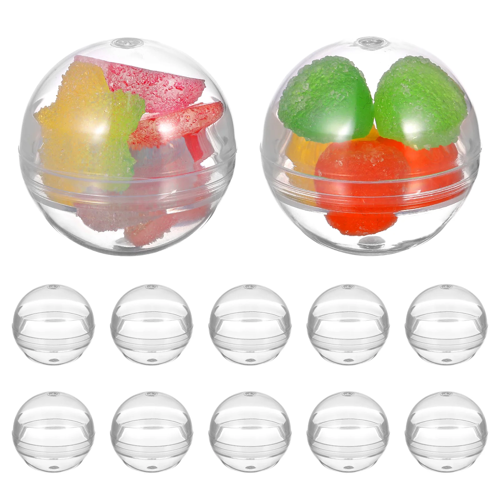 Gashapon Shell 100 Pcs Round Gashapon Shell Lottery Balls Empty Clear Gumball Container Plastic Wrapping Multi-Function Fillable Surprise Ball