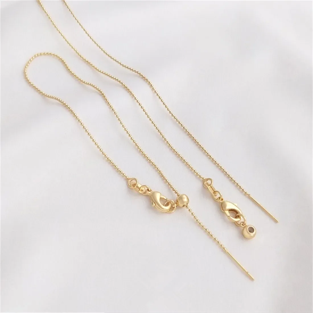 

14K Gold-filled Bead Chain Pin Type Retractable Adjustable Universal Bracelet DIY Handmade Beaded Bracelet Accessories B752