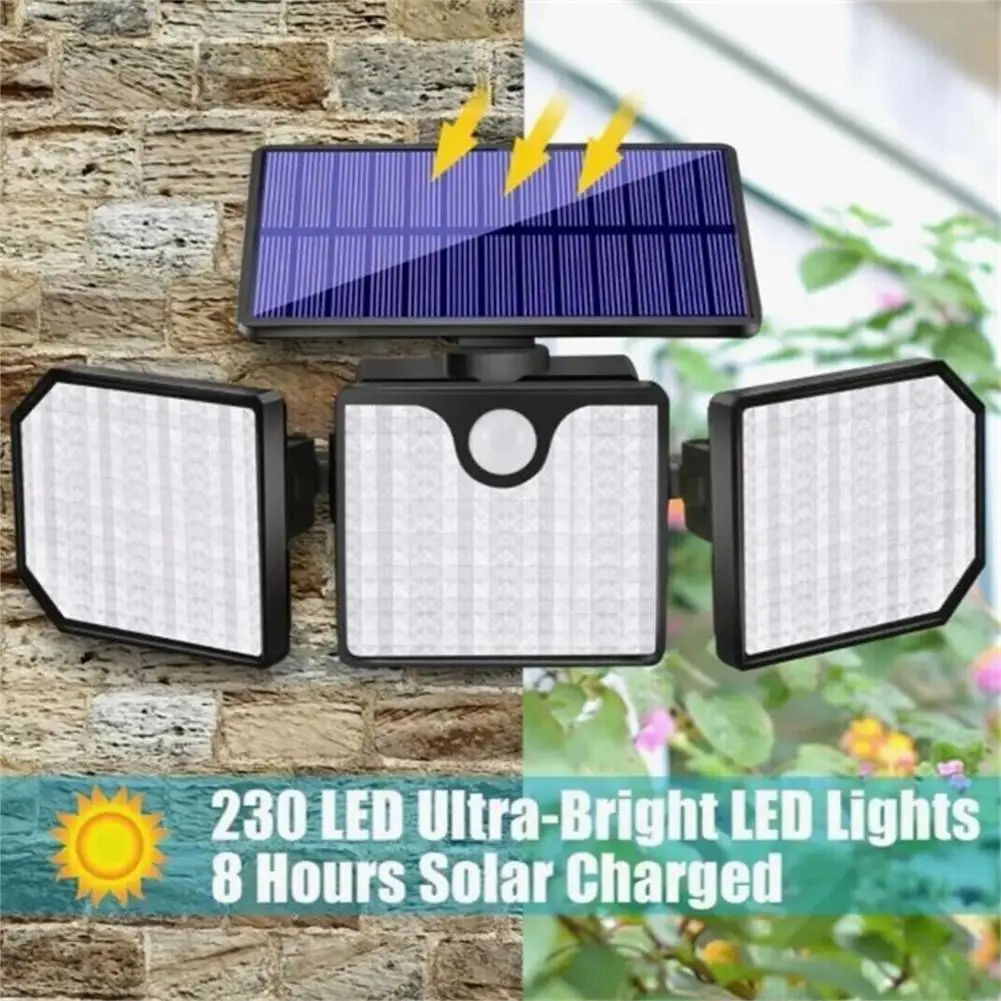 Solar Power Lights Outdoor 230 LED Wall Lamp Adjustable Ip65 Waterproof 90000lm High Brightness Motion Sensor Flood Light 4 axis motion control dmc2410 high performance motion control