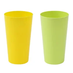 Set of 2 Durable 20oz Reusable Tumblers - Ideal for Parties, Home Bars, and Everyday Use (Yellow and Green)