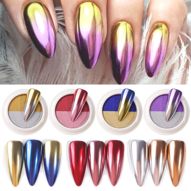 12 Pcs Holographic Mirror Nail Glitter Powder Chrome Nail Powder Pigment  Metallic Nail Dust Nail Art Dip Powder Nail Supplies - AliExpress