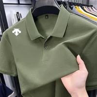 Polo de luxe pour homme 100 % coton, imprimé géométrique, à manches courtes, pour l'été, vêtement de loisirs d'extérieur 2