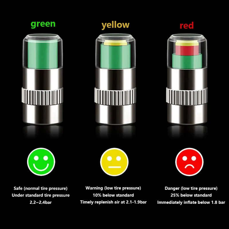 Vtear Car Tire Pressure Gauge Cap Air Alert Indicator Tire Monitoring System Auto Sensor Indicator Universal Accessories Tool