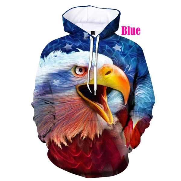 

2022 The Latest Fashion Eagle 3D Printing Hoodie Men and Women Casual Sweatshirt Animal Pullover