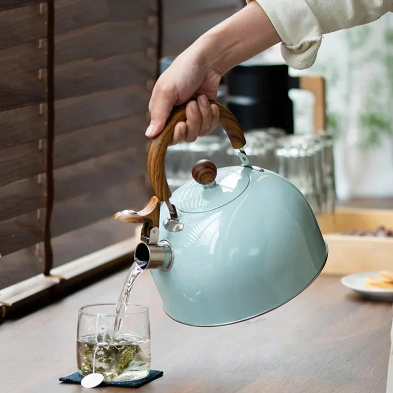 3L Stainless Steel Whistle Kettle Thickened Rustproof Kettle Gas Induction Cooker Universal Tea With Anti-scald Handle whistling teapot,tea kettle