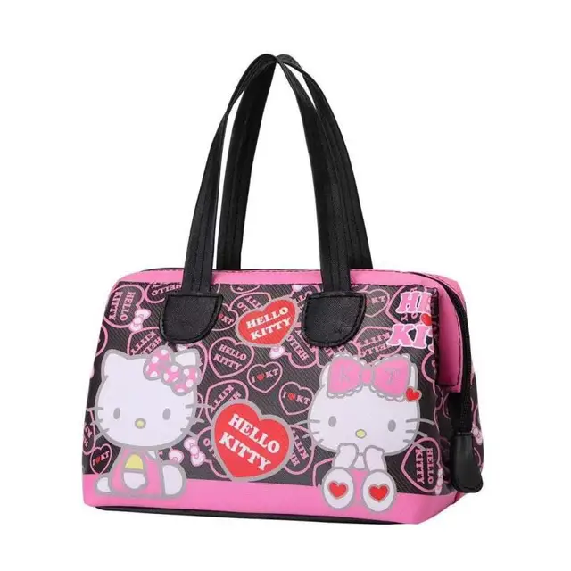 24CM Sanrios kawaii mymelody Kitty cat LittleTwinStarsPU handbag bento bag cartoon cute eco bag messenger bag 6