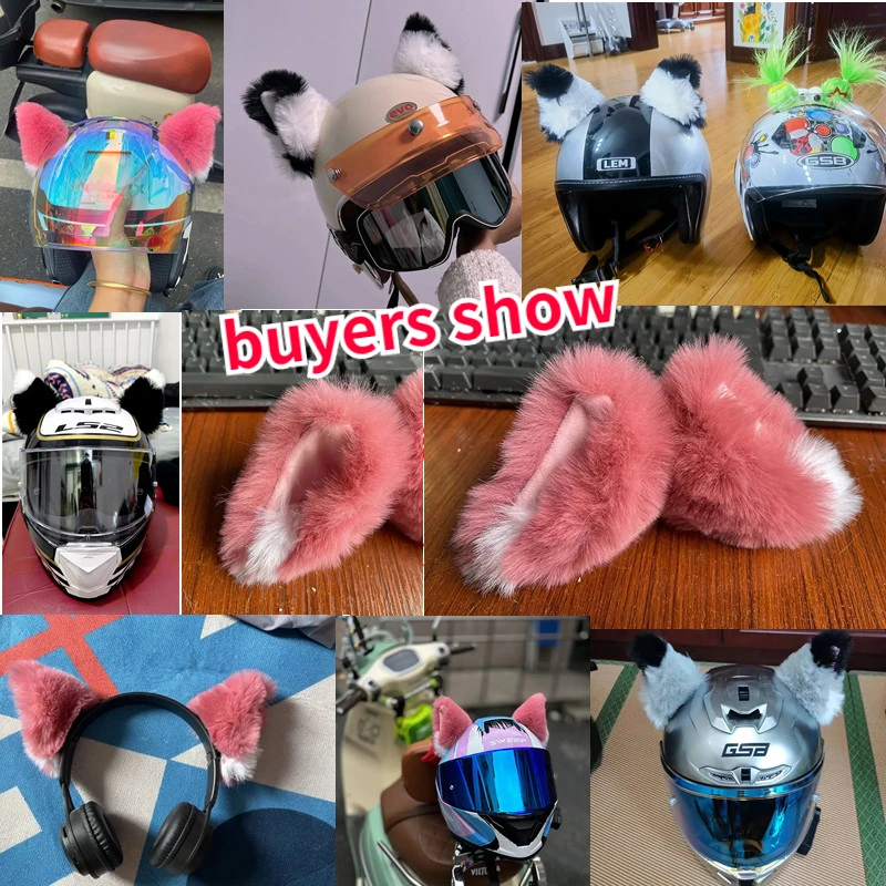 High Quality Helmet Cat Ears Gradient Color Motorcycle Helmet Decoration Fox Ears Helmet Accessories Universal