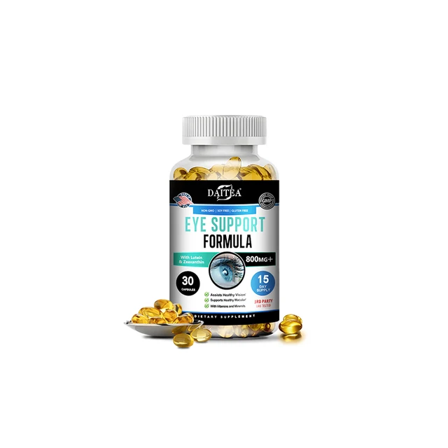Daitea Eye Vitamins with Lutein, Zeaxanthin and Bilberry Extract for Eyestrain, Dry Eyes, and