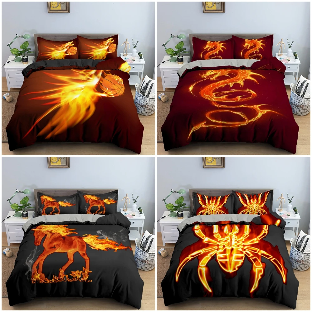 

Комплект роскошного постельного белья с 3D рисунком животного, одеяло, дракон и лошадь