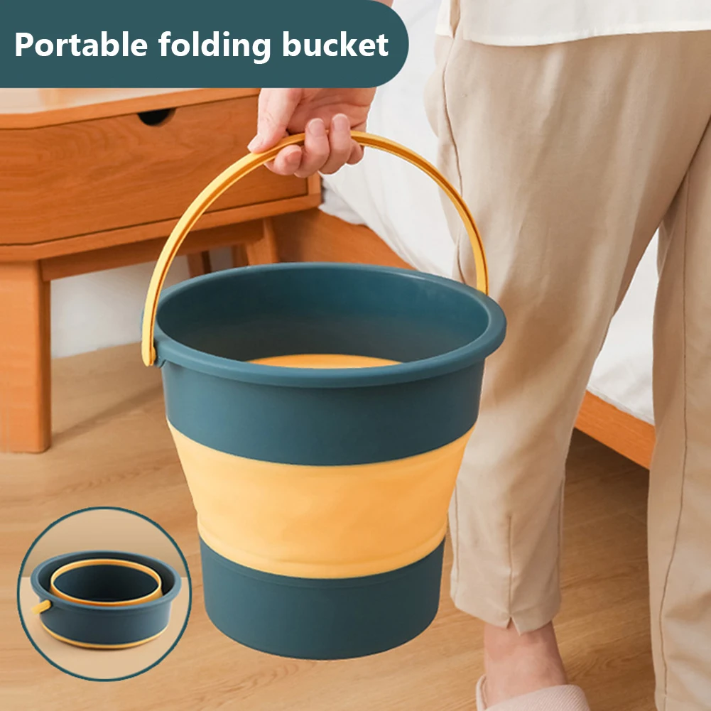 5/10L Silicone Bucket for Fishing Promotion Folding Bucket Car Wash Outdoor  Fishing Supplies Square Bathroom Kitchen Camp Bucket