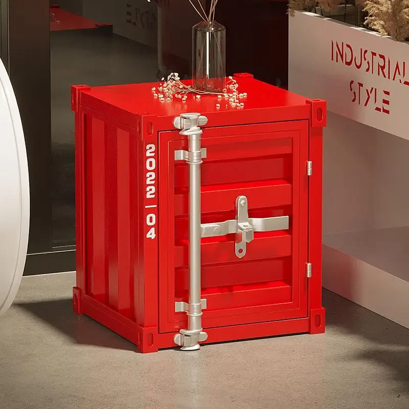 Industrial Wind Wrought Iron Locker Simple Mini Bedside Cabinet Small Cabinet Bedroom Personality Simple Creative Bedside Tables