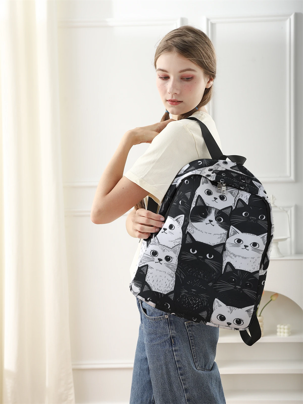New Women's and Men's High Capacity College Backpack Trend Women's Laptop School Bag Cute Girl Travel Bag Cool