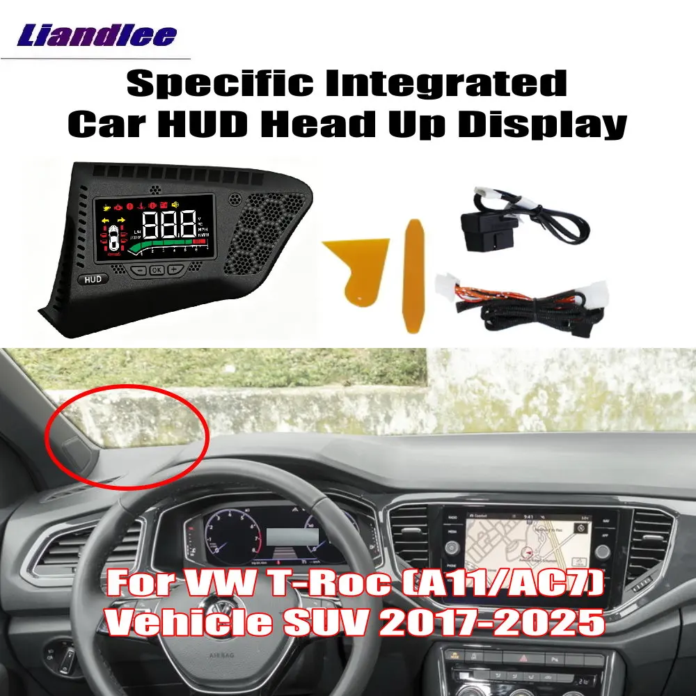 폭스바겐 VW T-Roc 2017-2025 전용 통합형 차량 헤드업 디스플레이 HUD, 전체 기능 정보 투사 프로젝터