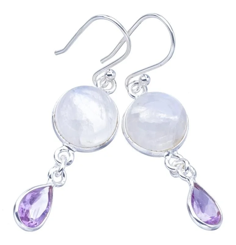 

Серьги из серебра 1,5 пробы с лунным камнем и искусственными камнями StarGems F5967