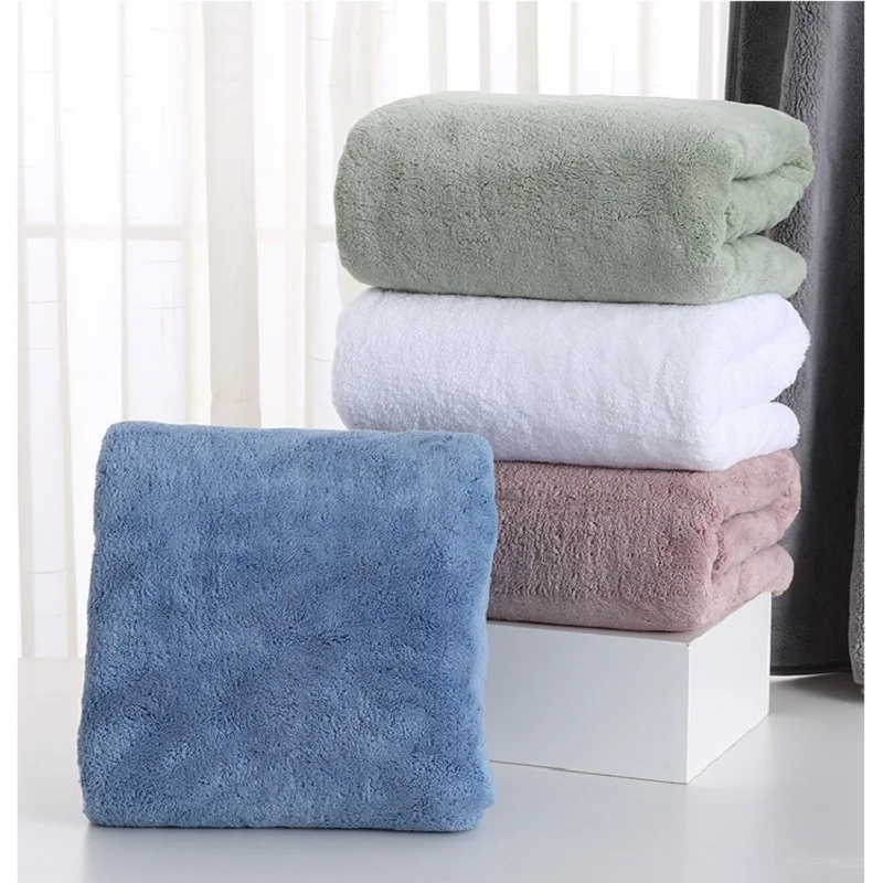 

Drop Shipping Large Bath Towels For Adult Washcloths Hotel Quality Soft Microfiber Highly Absorbent Bathroom Coral Fleece Towels