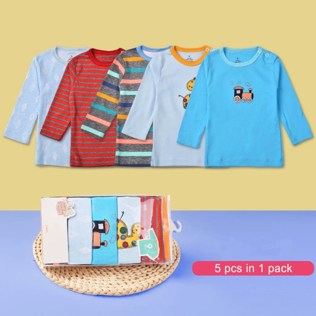 Long Sleeved T shirt For 0 24months Baby Infant Cartoon Newborn Clothes For Boys Girls 5pcs Retail Spring Fall baby t shirts,kids t shirts