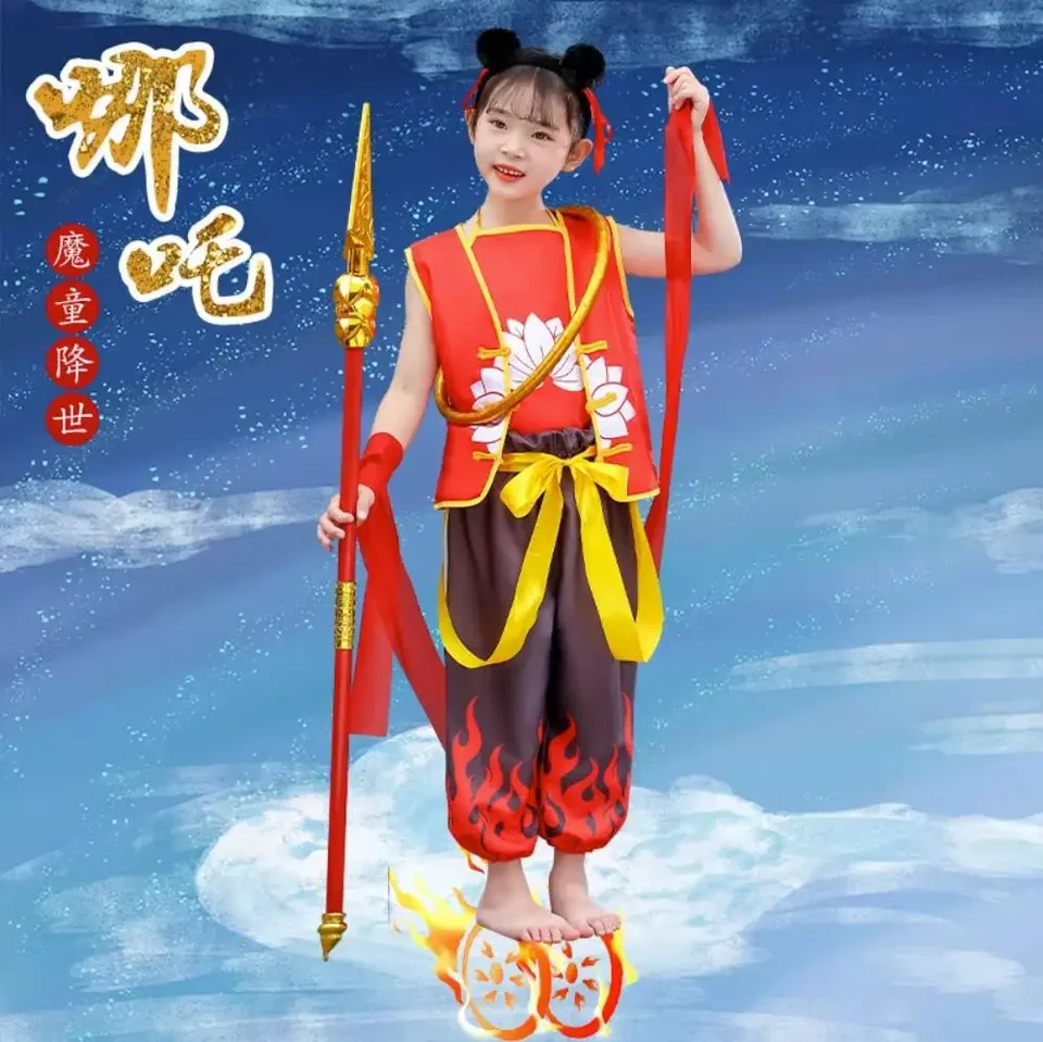Nezha Cosplay Costumes For Kids Kindergarten Dance Clothes