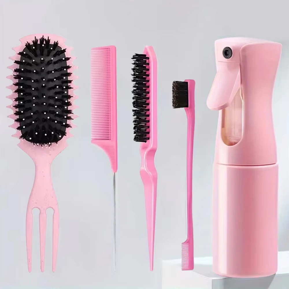 5-teilige Locken-Definierungsbürste, lockige Haarbürste, Haarbürste zum Zurückziehen, zum Kämmen und Formen von Locken in allen Frisuren zum Reduzieren