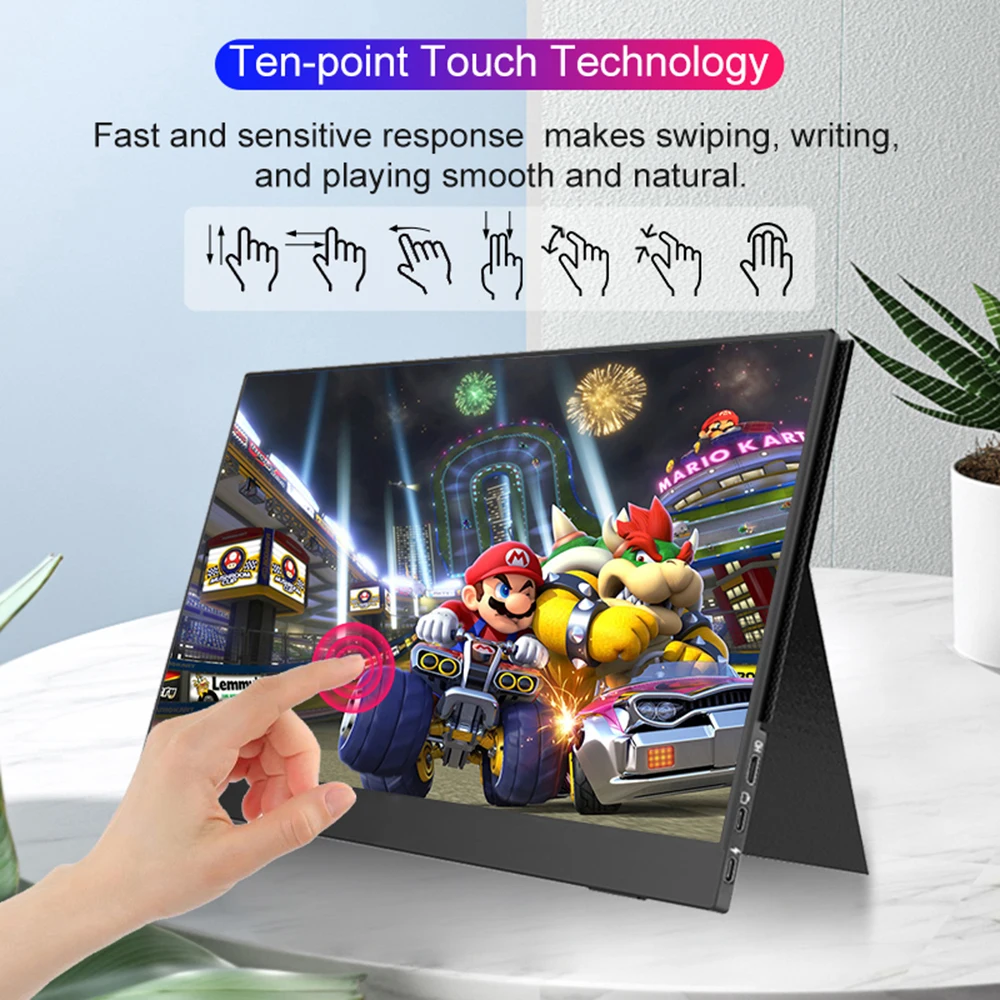 14 Inch Portable Monitor - 1080P IPS Display, USB-C Gaming Monitor | Lightweight Slim Screen