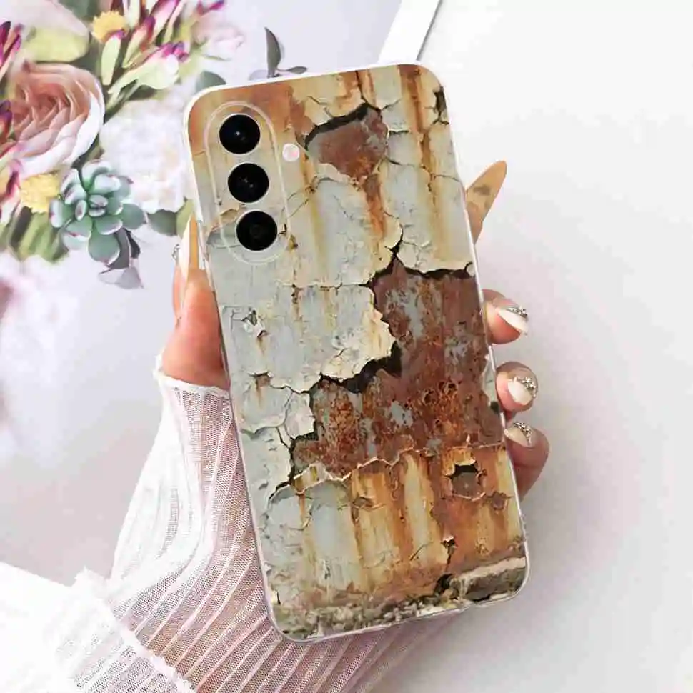 Cute Cat & Floral Design Soft TPU Clear Phone Case with Bumper Shell