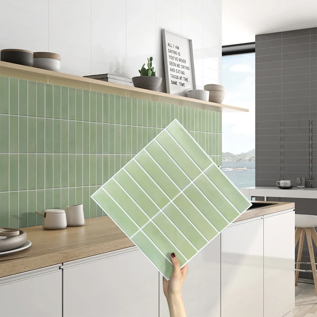 3D Decorative Wall Stickers, Self-adhesive Kitchen Tile Stickers, Water and  Mold Resistant, Easy to DIY, 30cm x 30cm - AliExpress, image size:1200x1200