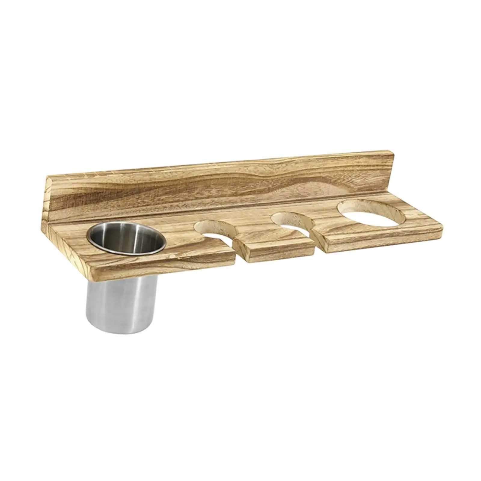 Hair Blow Dryer Holder Storage Stand No Drill Wood Wall Mount Hair Tool Organizer Blow Dryer Hanger for Curling Iron Dresser 2