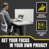 Frosted Acrylic Desk Mounted Privacy Panel, 12"", Aluminum 5