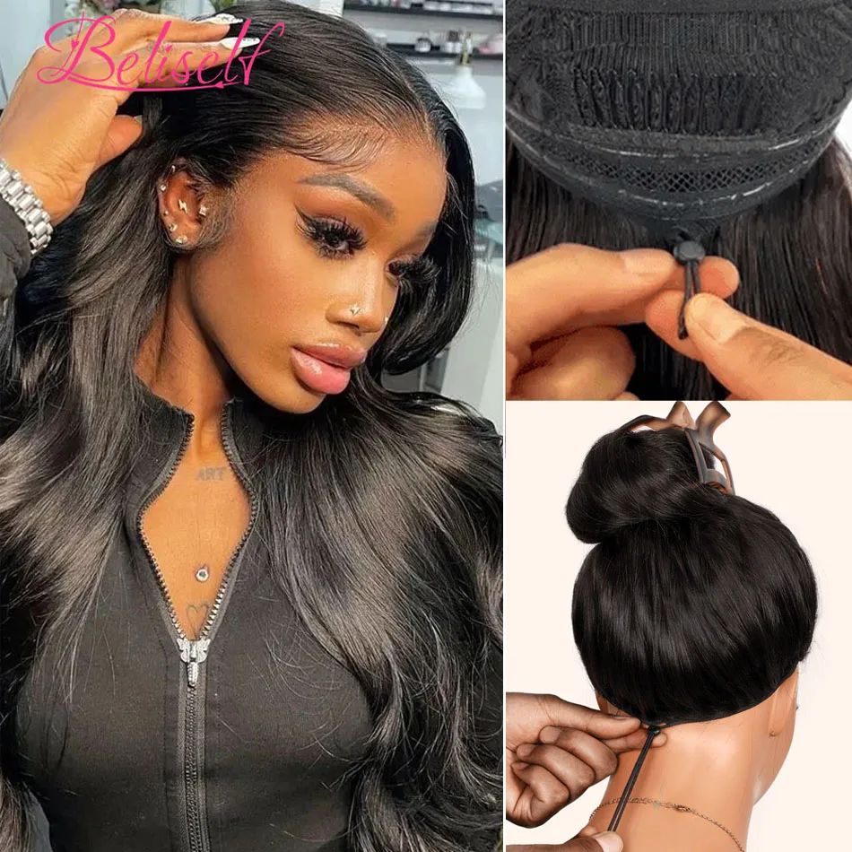 13x4 13x6 HD Lace Frontal Wig Body Wave Put on and Go Human Hair Wigs Elastic Drawstring Glueless Wig 5x5 Closure Beliself human hair wig