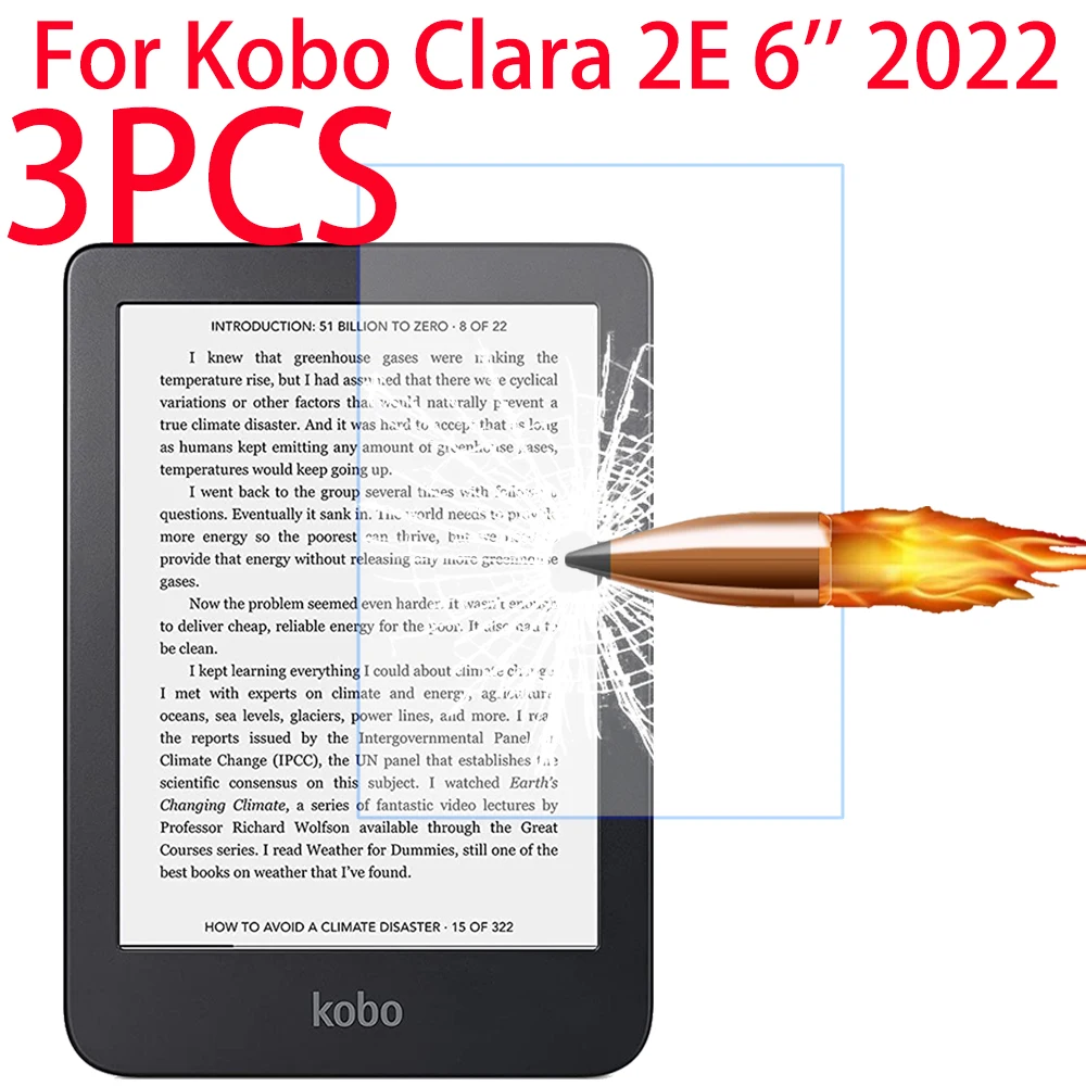 Vidro Temperado Protetor de Tela para Kobo Clara 2e Polegadas 2023 Tablet Clear Protective Film Screen Guard Pcs