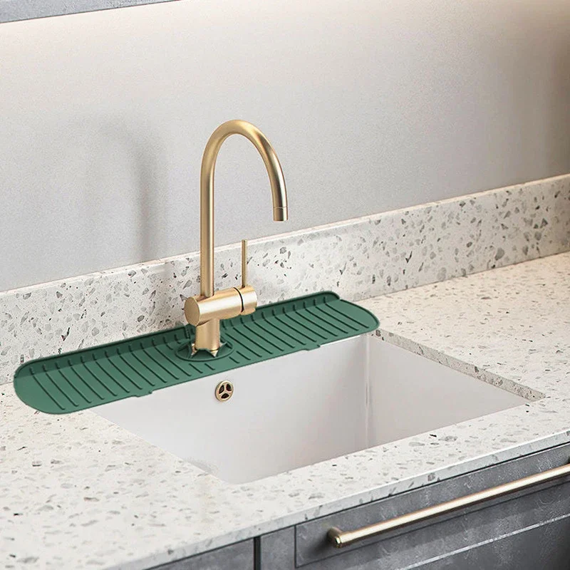 Kitchen Faucet Splash Pad kitchen splatter screen kitchen splash guard kitchen sink pad kitchen faucet pad Silicone Sink Faucet Splash Guard Mat Sponge Drain Anti Slip Rack for Bathroom Kitchenware Storage