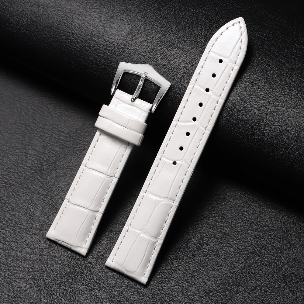 Premium Black Genuine Leather Watch Strap - Universal Fit