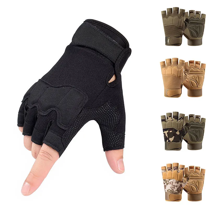 Military Army Shooting Fingerless Gloves Half Finger Men Tactical Gloves Anti-Slip Outdoor Sports Bicycle Gloves Riding Gloves