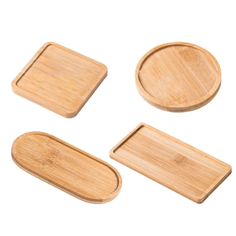 Bamboo Wooden Tray Bathroom Countertop Bottle Organizer Oval Rectangular Jewelry Storage wooden tray