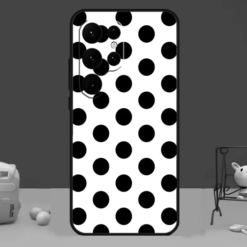 Chic Black and White Polka Dot Phone Case Cover