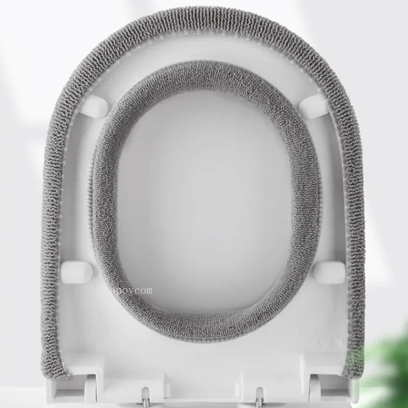 Toilet Seat Cover Toilet Mat Universal Pure Color Toilet Seat Cushion Pad Soft Warm Washable