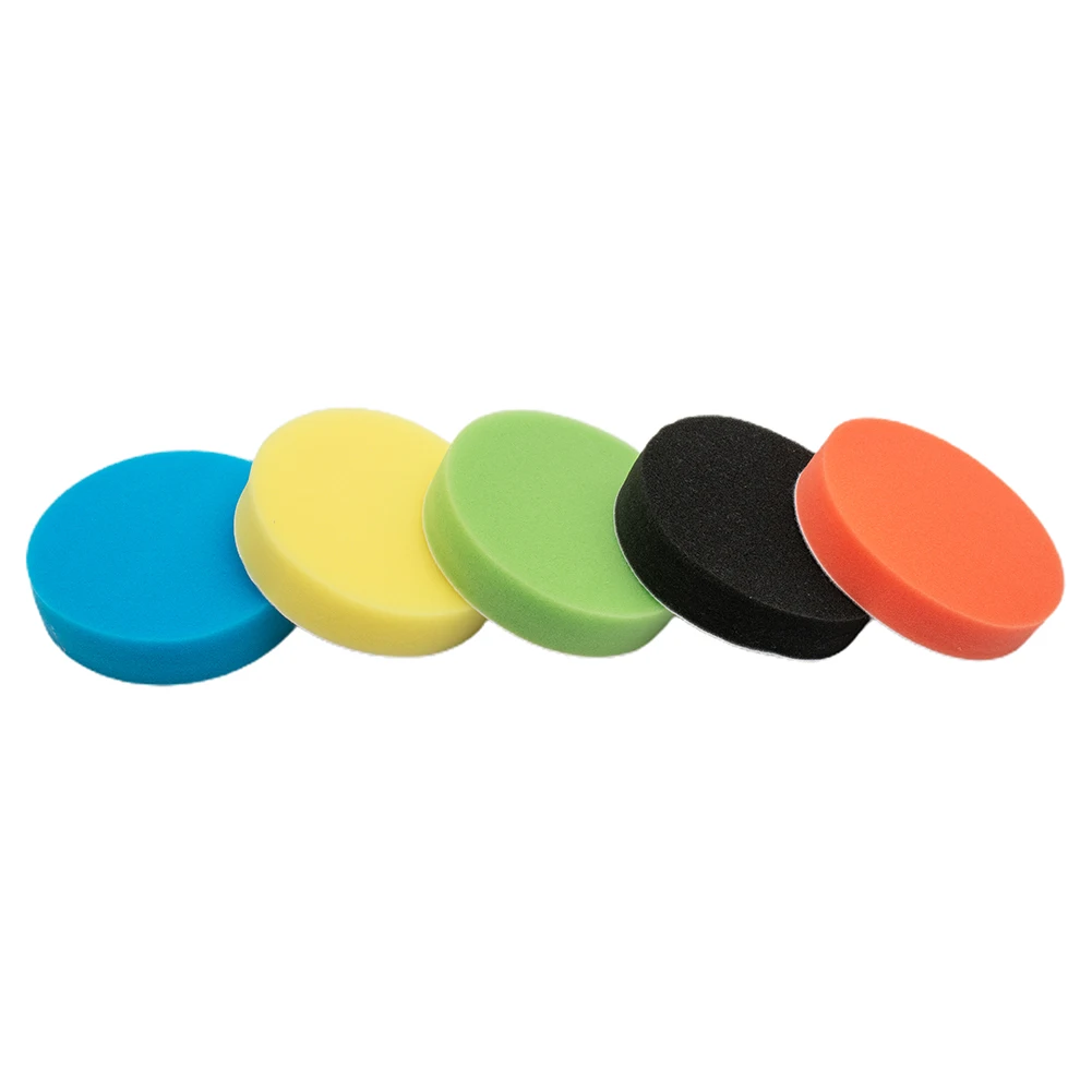 5pcs 5-inch Flat Sponge Buff Buffing Pads Polishing Kit Car Polisher 125mm For Car Polishing Accessories High Quality