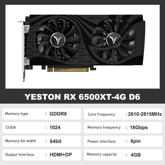 YESTON New RX6800XT RX 6600 RX 6650 XT RX 6750 XT RX 6500 XT