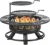 36 Inch Outdoor Wood Fire Pit with 2 Cooking Grills & Lid - 3-in-1 BBQ Bonfire Table for Backyard Patio Deck 2