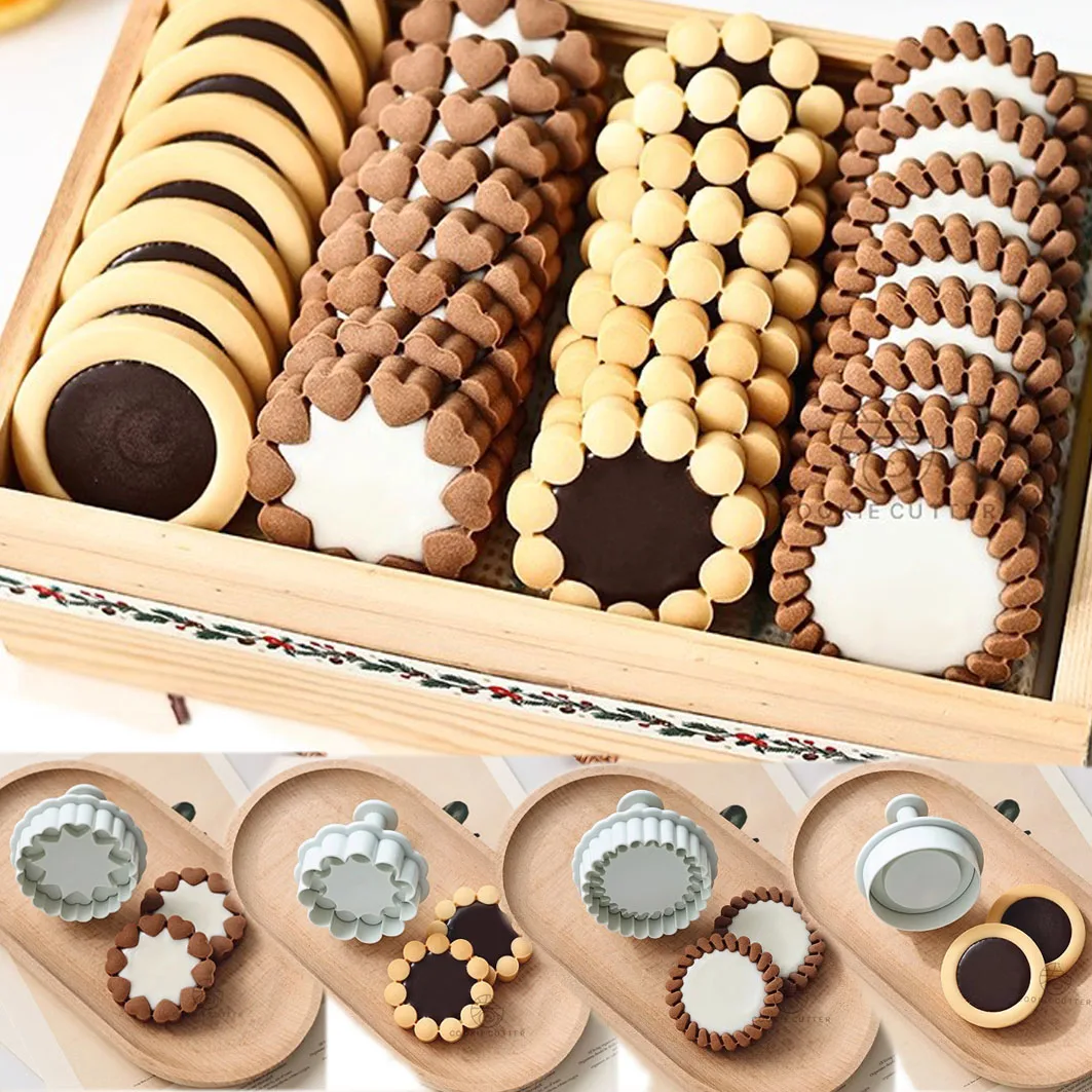 Chocolate Sandwich Cookie Cutter & Fondant Stamp for Baking and Cake Decorating