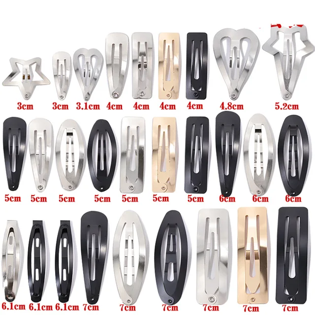 10/20/30pcs/set Women Silver Gold Black Waterdrop Shape Basic Alloy Hair Clips BB hairpins Barrettes Fashion Hair Accessories 2