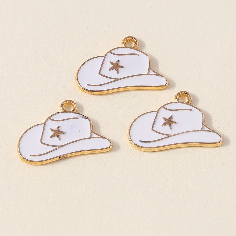 Leslie 10 Stück hübsche Mädchen-Cowboystiefel und Hut-Charms-Anhänger für Schmuckherstellung, Halskette, Ohrringe, DIY, Cowgirl-Hut-Charm, Geschenke – Detail 9