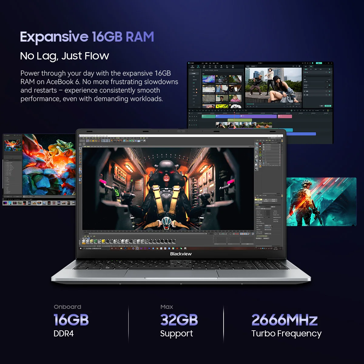 Blackview AceBook 6 Laptop Intel Twin Lake N150 CPU 15.6'' FHD+ IPS Screen 16GB DDR4 512GB SSD 36Wh Battery Windows 11 Notebook - immagine 5