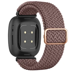 Braided Solo Loop Adjustable Nylon Sport Watchband Bracelet Strap - Fitbit Sense (Smoky purple)