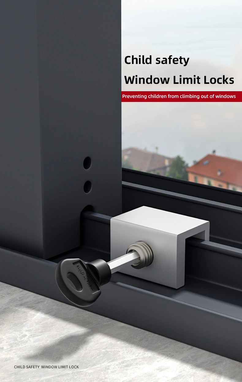 Description Picture 2 of item2pcs Child Safety Window Lock with Positioning Buckle for Sliding Glass Windows Security Bars for Added Protection and Security