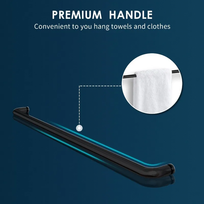 SUNNY SHOWER Frameless Shower Door for Bathtub,Hinged Tub Screen,Tempered Glass Tub Door,48" W x 58" H,Black Finish 5