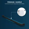 SUNNY SHOWER Frameless Shower Door for Bathtub,Hinged Tub Screen,Tempered Glass Tub Door,48" W x 58" H,Black Finish 5