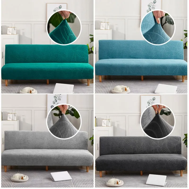 

Monochromatic Jacquard Waterproof Sofa Bed Cover, Universal Washable Slipcover, Removable Cover, Armless